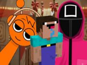 بازی Nextbots ﯼﺯﺎﺑ ﺭﺩ Minecraft Squid Game Sprunki  آنلاین