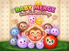 بازی Baby Merge Cute animal drop آنلاین