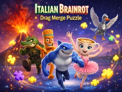 بازی Italian Brainrot Drag Merge Puzzle آنلاین