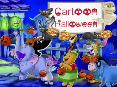 بازی Cartoon Halloween Slide Puzzle آنلاین