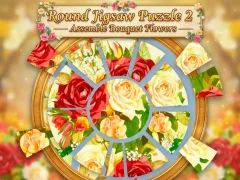 بازی Round jigsaw Puzzle 2 - Assemble Bouquet flowers آنلاین