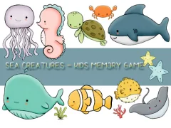 بازی Kids Memory Sea Creatures آنلاین