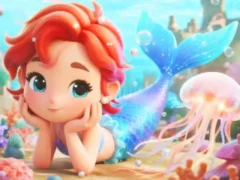 بازی Jigsaw Puzzle: Chibi Mermaid Marshmallow Jellyfish آنلاین