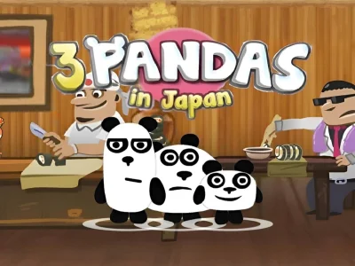 بازی 3 Pandas In Japan HTML5 آنلاین