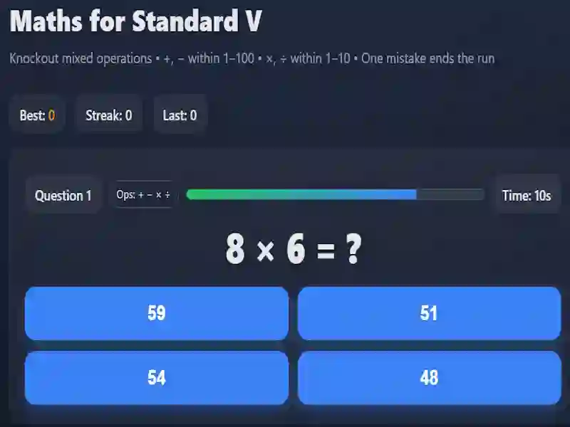 بازی Maths for Standard V آنلاین