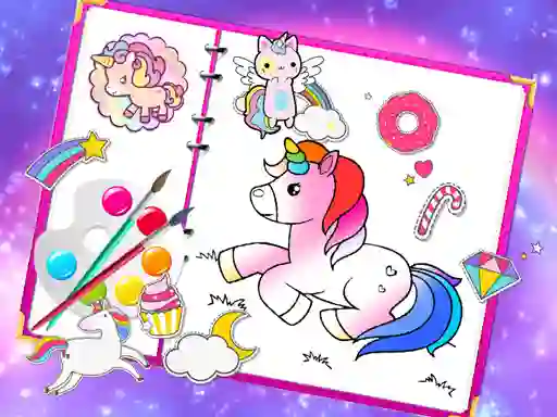 بازی Fabulous Cute Unicorn Coloring Book آنلاین