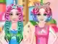 بازی Princesses Rainbow Unicorn Hair Salon آنلاین
