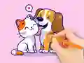 بازی Coloring Book: Dog And Cat آنلاین