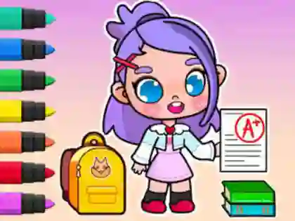 بازی Coloring Book: Avatar School Day آنلاین