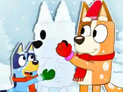 بازی Jigsaw Puzzle: Bluey Christmas Snowman آنلاین