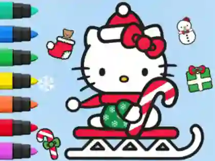 بازی Coloring Book: Hello Kitty Christmas آنلاین
