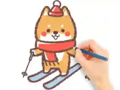 بازی Coloring Book: Skiing Puppy آنلاین