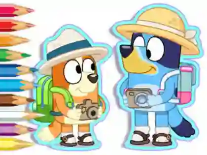 بازی Coloring Book: Bluey Camping آنلاین