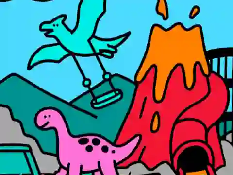 بازی Color By Code Dino Park آنلاین
