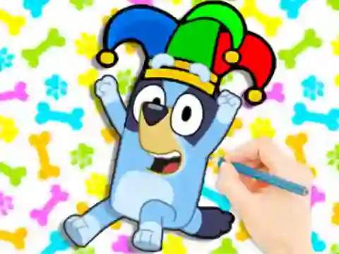 بازی Coloring Book: Clown Bluey آنلاین
