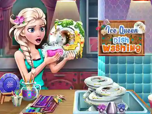 بازی Ice Queen Dish Washing آنلاین