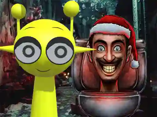 بازی Sprunki in Backrooms Christmas Skibidi آنلاین