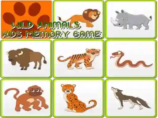 بازی Wild Animals Kids Memory game آنلاین