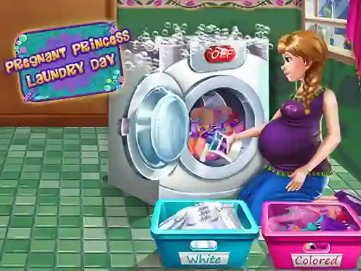 بازی Pregnant Princess Laundry Day آنلاین