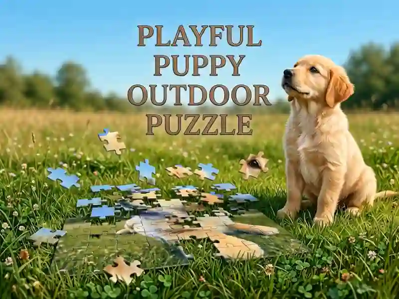 بازی Playful Puppy Outdoor Puzzle آنلاین