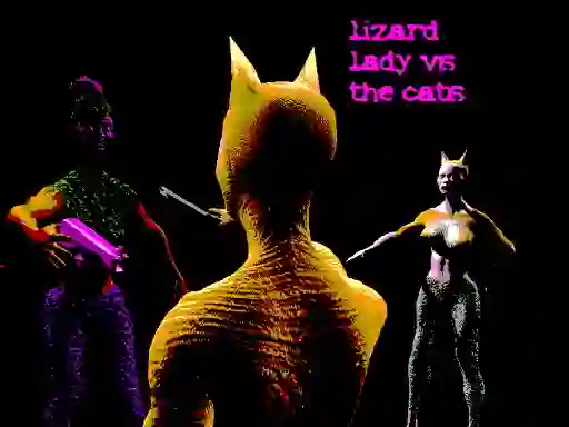 بازی Lizard Lady Vs The Cats آنلاین