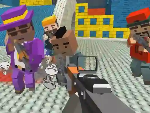 بازی GunGame shooting warfare: blocky gangster آنلاین