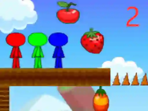 بازی Stickman Bros In Fruit Island 2 آنلاین