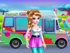 بازی Girly Ice Cream Truck Car Wash آنلاین