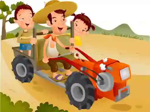 بازی Cartoon Tractor Puzzle آنلاین