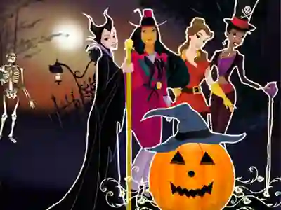 بازی Princesses Halloween Night آنلاین