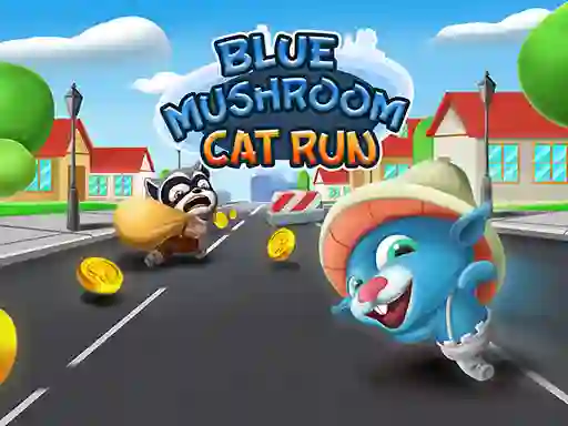 بازی Blue Mushroom Cat Run آنلاین