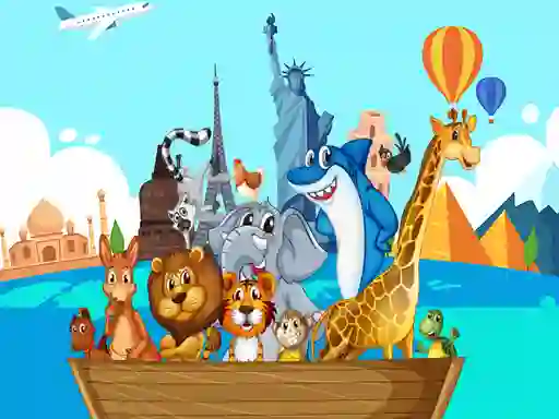 بازی Crazy Friends Travel The World Puzzle آنلاین