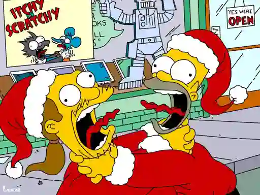 بازی Simpsons Christmas Jigsaw Puzzle آنلاین