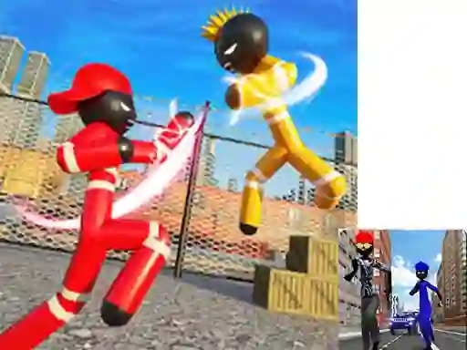 بازی Stickman Police vs Gangsters Street Fight آنلاین