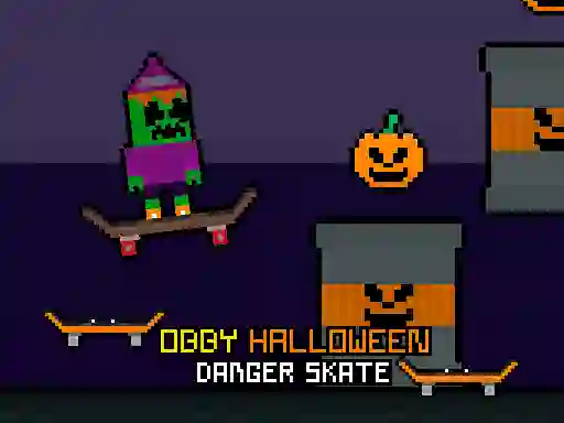 بازی Obby Halloween Danger Skate آنلاین