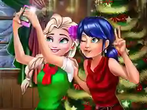بازی Ladybug And Elsa Xmas Selfie آنلاین