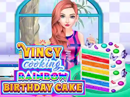 بازی Vincy Cooking Rainbow Birthday Cake آنلاین