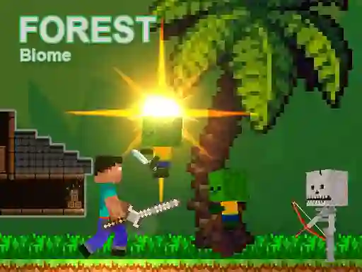 بازی Noob vs Zombies - Forest biome آنلاین