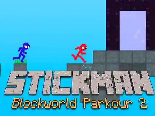 بازی Stickman Blockworld Parkour 2 آنلاین