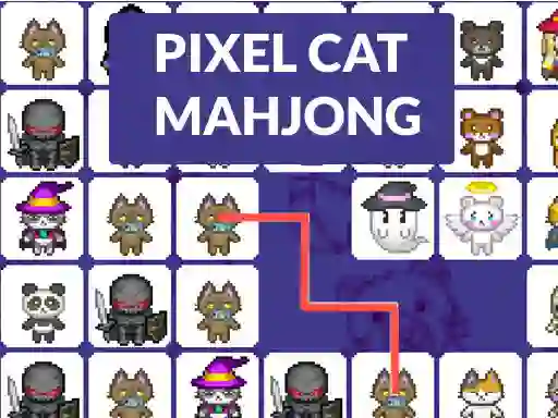 بازی Pixel cat mahjong آنلاین