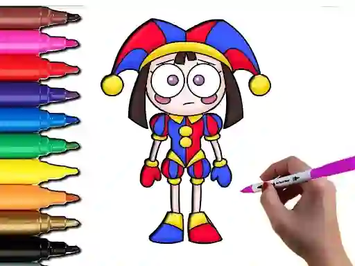 بازی Pomni Coloring Time آنلاین