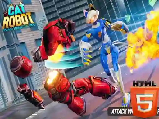 بازی Cat Robot Transform War آنلاین