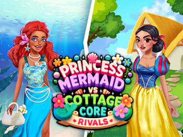 بازی Princess Cottage Core ﻞﺑﺎﻘﻣ ﺭﺩ Mermaid Core Rivals  آنلاین
